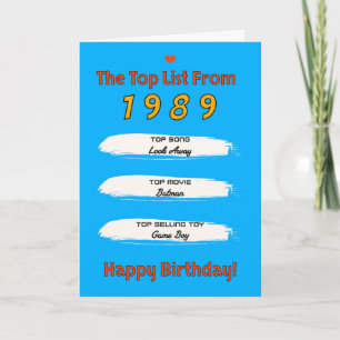 1989 Top Lijst Verjaardag Kaart