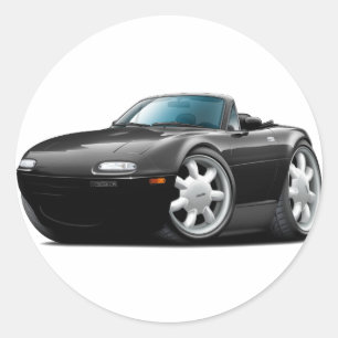 1990-98 Miata zwarte auto Ronde Sticker