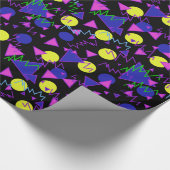 1990 gewaagd geometrisch donker cadeaupapier (Hoek)