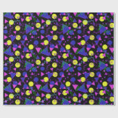 1990 gewaagd geometrisch donker cadeaupapier (Vlak)