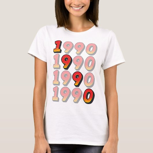 1990 Retro Design T-shirt (Voorkant)