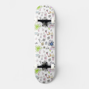1990s Cartoon comedy nostalgie patroon skateboard