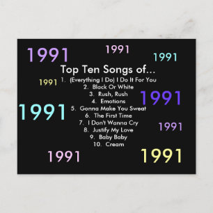 1991 liedjes briefkaart