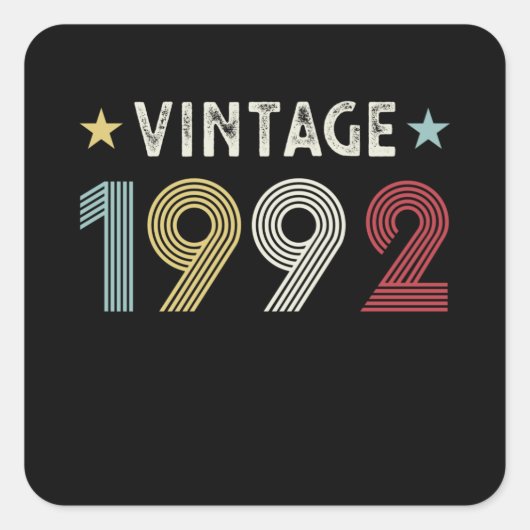  1992 30e verjaardag Gift 30 jaar Vierkante Sticker (Voorkant)