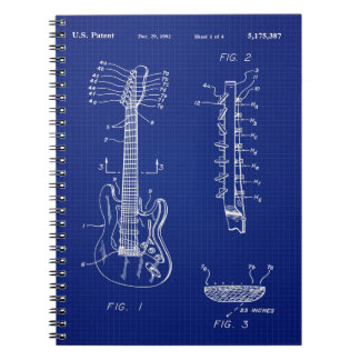 1992 Guitar Blueprint - Cute Funny Music Lover Gif Notitieboek