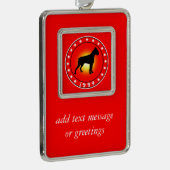 1994 Jaar van de Hond Verzilverd Kader Ornament (Rechts)