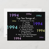 1994 liedjes briefkaart (Voorkant / Achterkant)