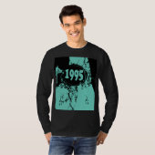 1995 - Noir, bleu Vintage rétro - T-Shirt (Devant entier)