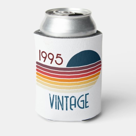 1995 Retro Stripe Zon 30e Verjaardag Blikjeskoeler (Blikje Achterkant)