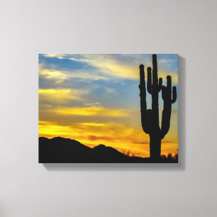 1996-2-Arizona Woestijn bij zonsondergang Canvas Afdruk