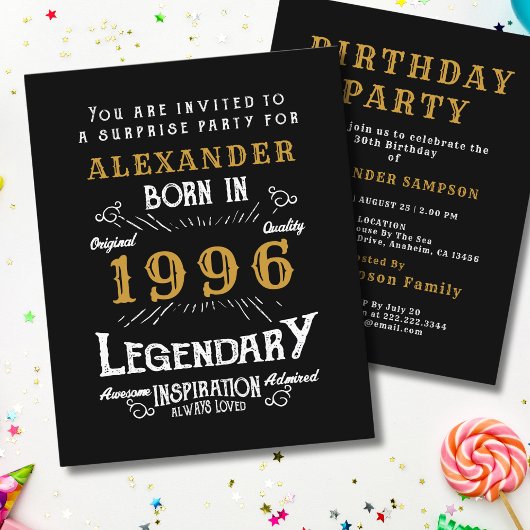 1996 Budget 30th Birthday Invitation Legend Flyer