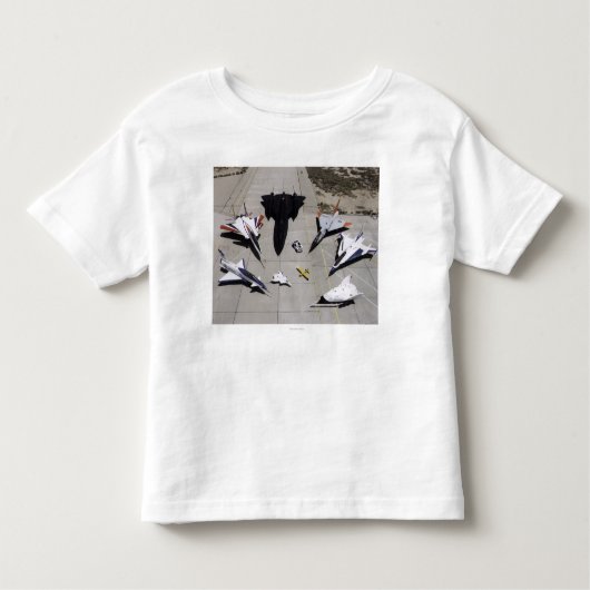 1997 Dryden Research Vliegtuig Fleet on Ramp Kinder Shirts (Voorkant)
