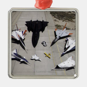 1997 Dryden Research Vliegtuig Fleet on Ramp Metalen Ornament