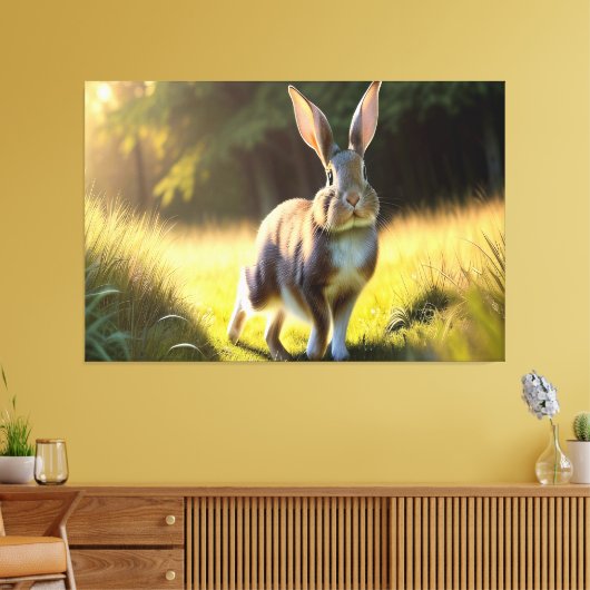 "1997" konijn op de loopcanvaskunst canvas afdruk (Insitu (Woonkamer))