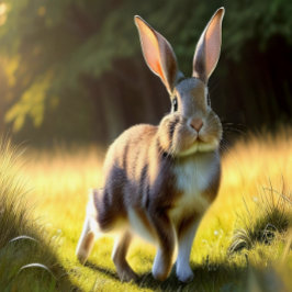 "1997" konijn op de loopcanvaskunst canvas afdruk