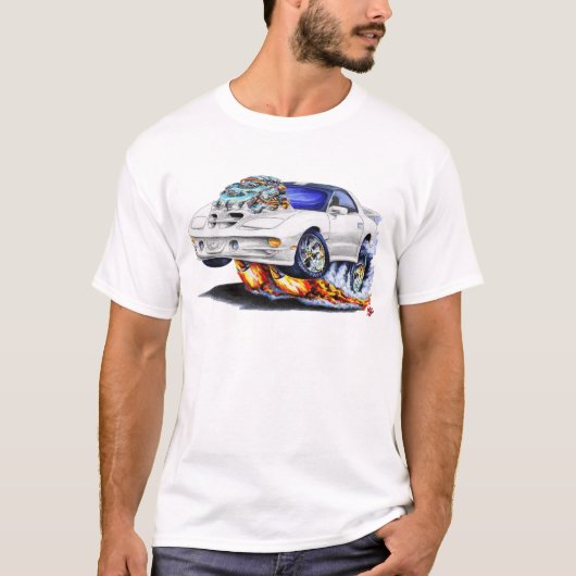 1998-02 Firebird Trans Am White Car T-shirt (Voorkant)