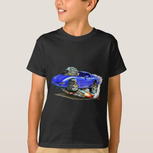 1998-2004 Corvette Blue Car T-shirt (Voorkant)