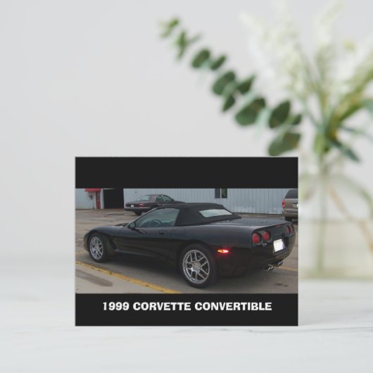 1999 CORVETTE CONVERTIBLE ANGLE UITZICHT BRIEFKAART (Staand voorkant)