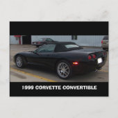 1999 CORVETTE CONVERTIBLE ANGLE UITZICHT BRIEFKAART (Voorkant)