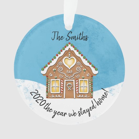 19 2020 het jaar dat we thuis bleven Gingerbrood Ornament (voorkant)