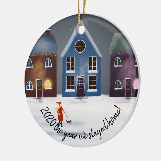 19-2020 het jaar dat we thuisbleven keramisch ornament (Links)