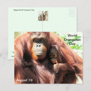 19 augustus - Wereld Orangutan Dag Briefkaart