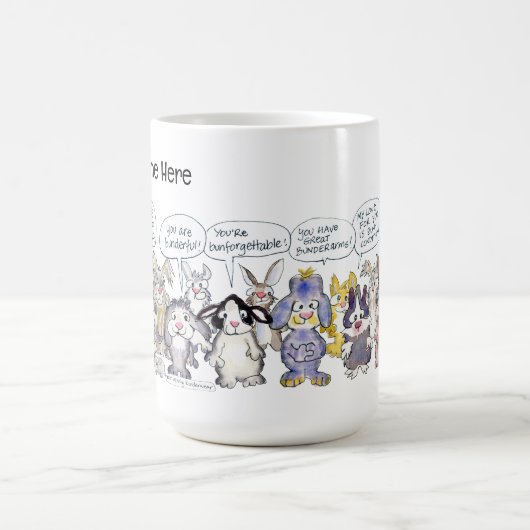 19 Cartoon Bunderful Bunny Rabbits Custom Mok (Center)