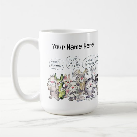 19 Cartoon Bunderful Bunny Rabbits Custom Mok (Links)