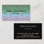 19 Groenroze, abstract, patroon, roze en groen Visitekaartje (Voorkant / Achterkant)