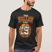 19 jaar basketbal, 19e verjaardag, meisje jongen b t-shirt (Voorkant)