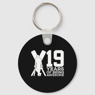 19 jaar geweldig cricket 19e verjaardag sleutelhanger