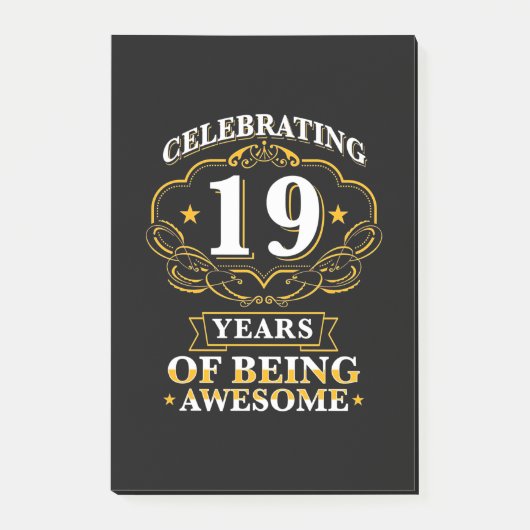 19 jaar Geweldige vieren Post-it® Notes (Voorkant)