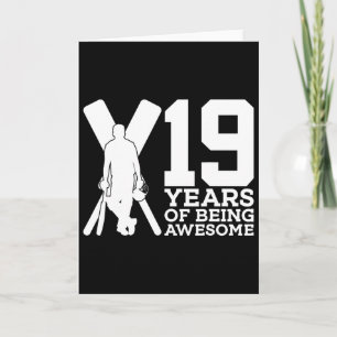 19 jaar lang geweldig cricketen 19e verjaardag kaart