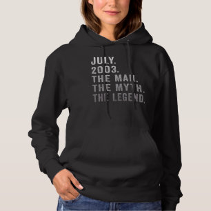 19 jaar oud Verjaardag Het Man Myth Legend 20 juli Hoodie