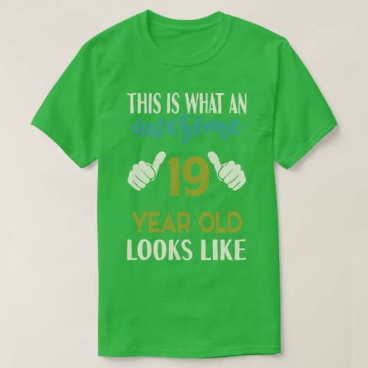 19 jaar oud Verjaardag T-shirt (Design voorkant)