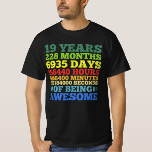 19 jaar oud Vintage 19e verjaardag 228 maanden T-shirt