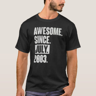 19 jaar oude 19e verjaardag Geweldige sinds juli 2 T-shirt