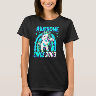 19 jaar oude eenhoorn flost 19e verjaardag meisje  t-shirt