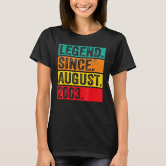 19 jaar oude leggende sinds augustus 2003 18e gebo t-shirt