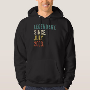 19 jaar oude leggende sinds juli 2003 19e verjaard hoodie