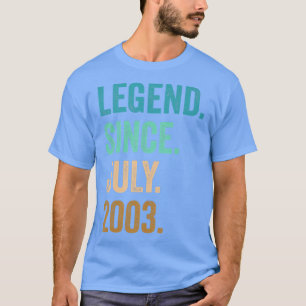 19 jaar oude leggende sinds juli 2003 19e verjaard t-shirt