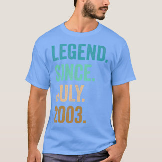 19 jaar oude leggende sinds juli 2003 19e verjaard t-shirt