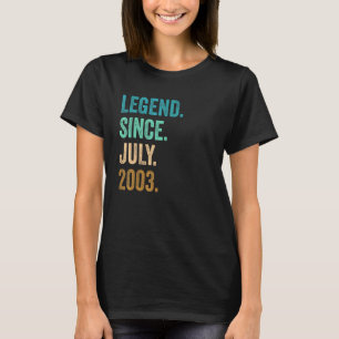 19 jaar oude leggende sinds juli 2003 19e verjaard t-shirt
