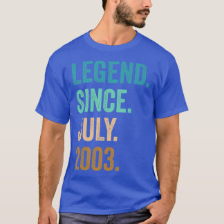 19 jaar oude leggende sinds juli 2003 19e verjaard t-shirt