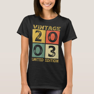 19 jaar oude retroflector 2003 19e verjaardag t-shirt