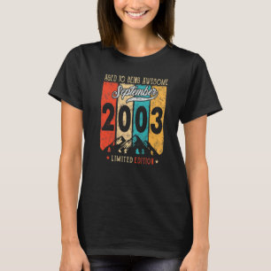 19 jaar oude Vintage september 2003 19e verjaardag T-shirt