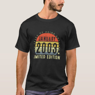 19-jarige 19e verjaardag Vintage cadeaus januari 2 T-shirt
