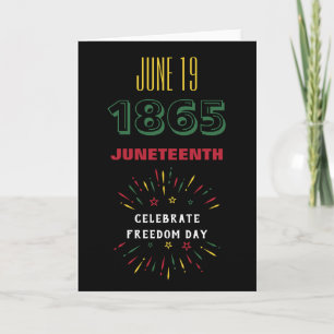 19 juni 1865 Juneteenth Black History Fireworks Feestdagen Kaart