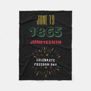 19 juni 1865 Juneteenth Black History Fireworks Fleece Deken