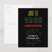 19 juni 1865 Juneteenth Zwarte Geschiedenis Vuurwe Feestdagenkaart (Voorkant / Achterkant)